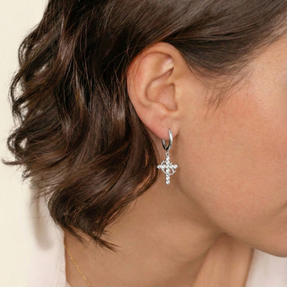 Cross and Crown Earrings