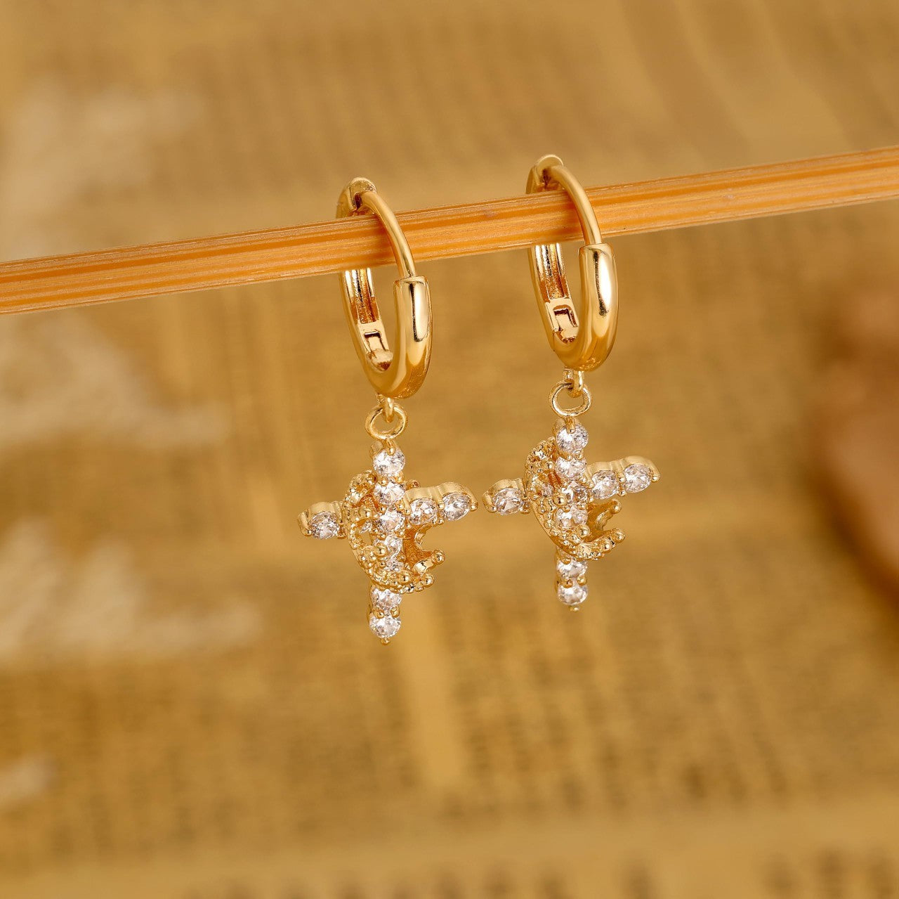 Cross and Crown Earrings