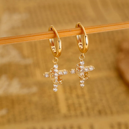 Cross and Crown Earrings