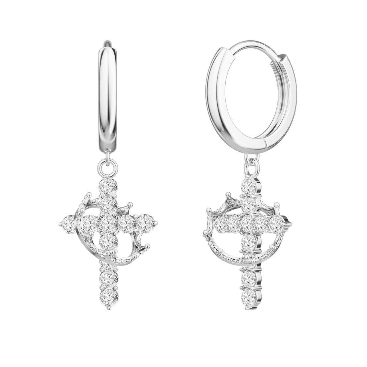 Cross and Crown Earrings