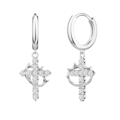Cross and Crown Earrings